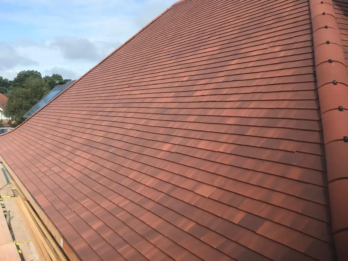 Handmade clay tile hip roof
